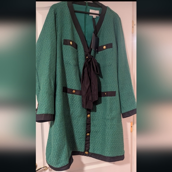 Pomander Place Dresses & Skirts - Pomander Place Green Coco Tweed Bow Dress